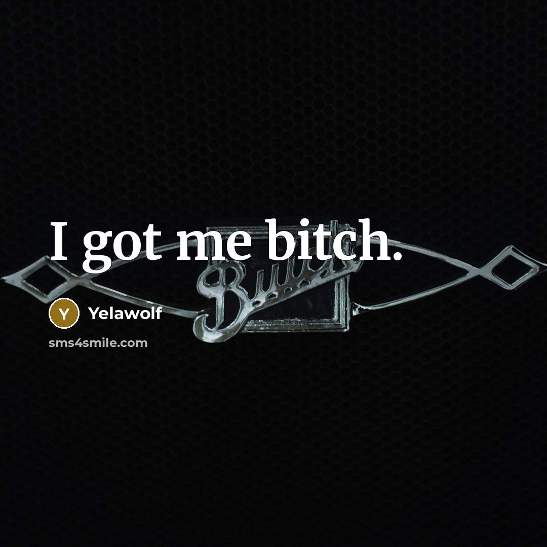 “I got me bitch.…” quote by Yelawolf