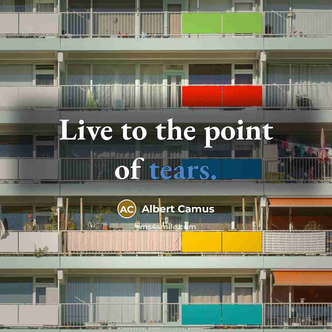 “Live to the point of tears.…” quote by Albert Camus