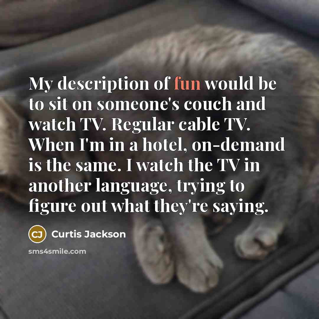 “My description of fun would be to sit on someone's…” quote by Curtis Jackson