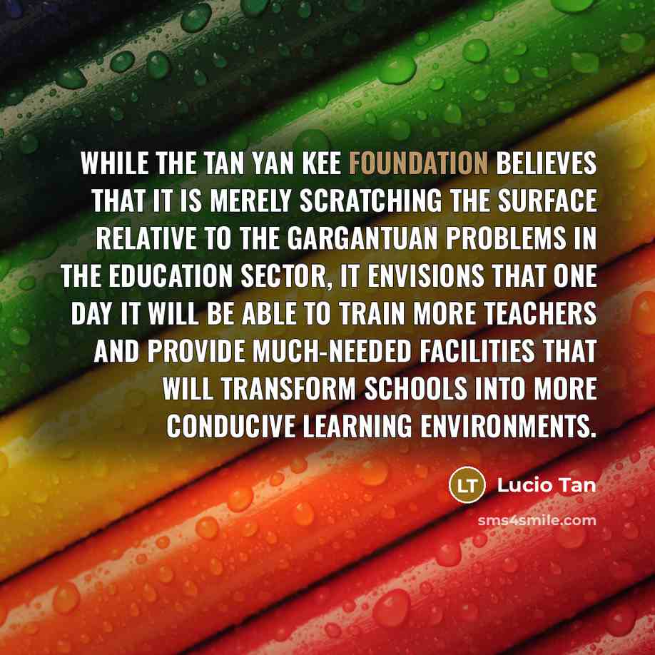 “While the Tan Yan Kee foundation believes that it is…” quote by Lucio Tan