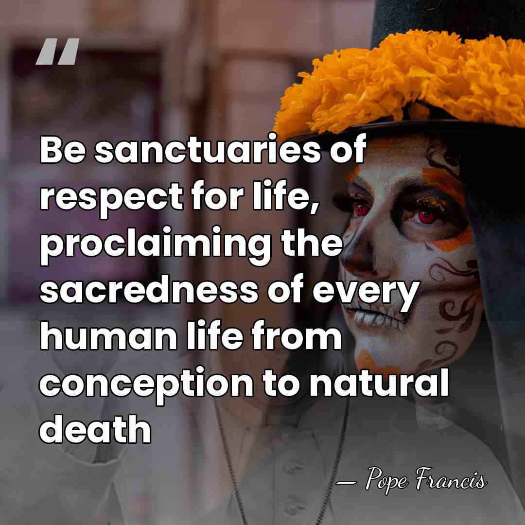 Be sanctuaries of respect for life, proclaiming the sacredness of every human&hellip; - Pope Francis