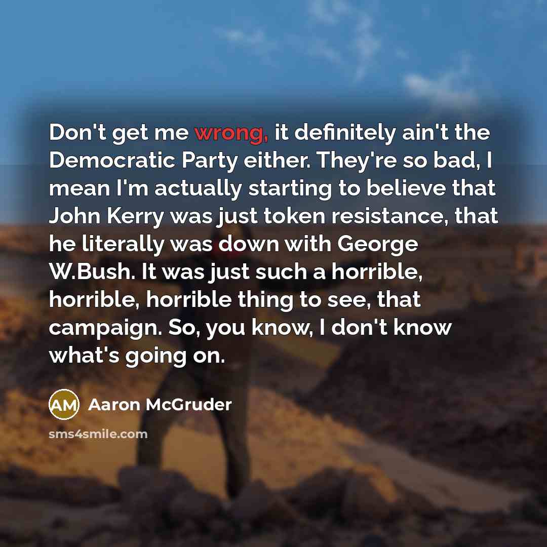 “Don't get me wrong, it definitely ain't the Democratic Party…” quote by Aaron McGruder