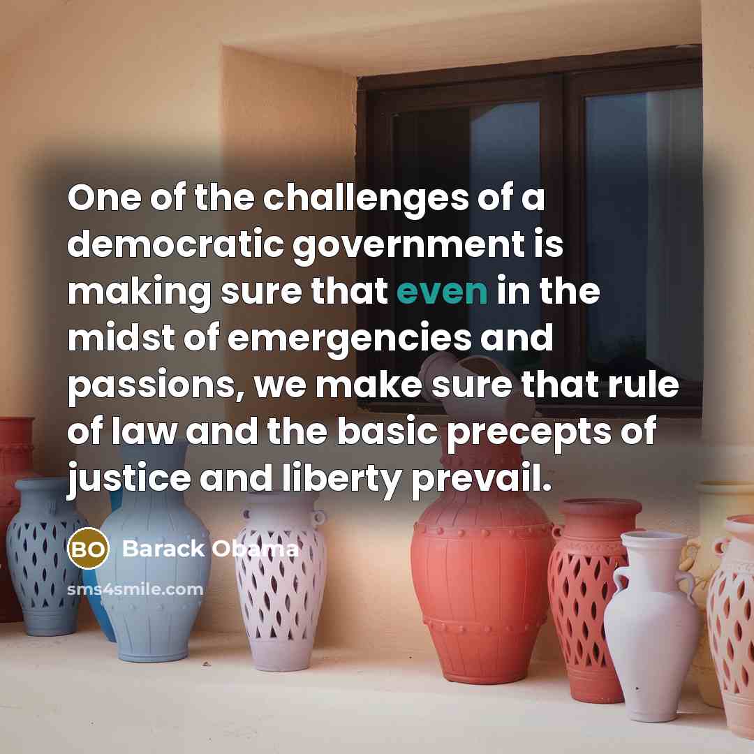“One of the challenges of a democratic government is making…” quote by Barack Obama
