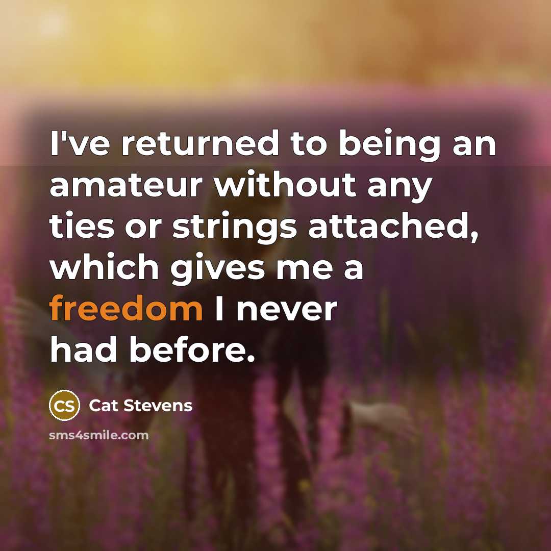 “I've returned to being an amateur without any ties or…” quote by Cat Stevens
