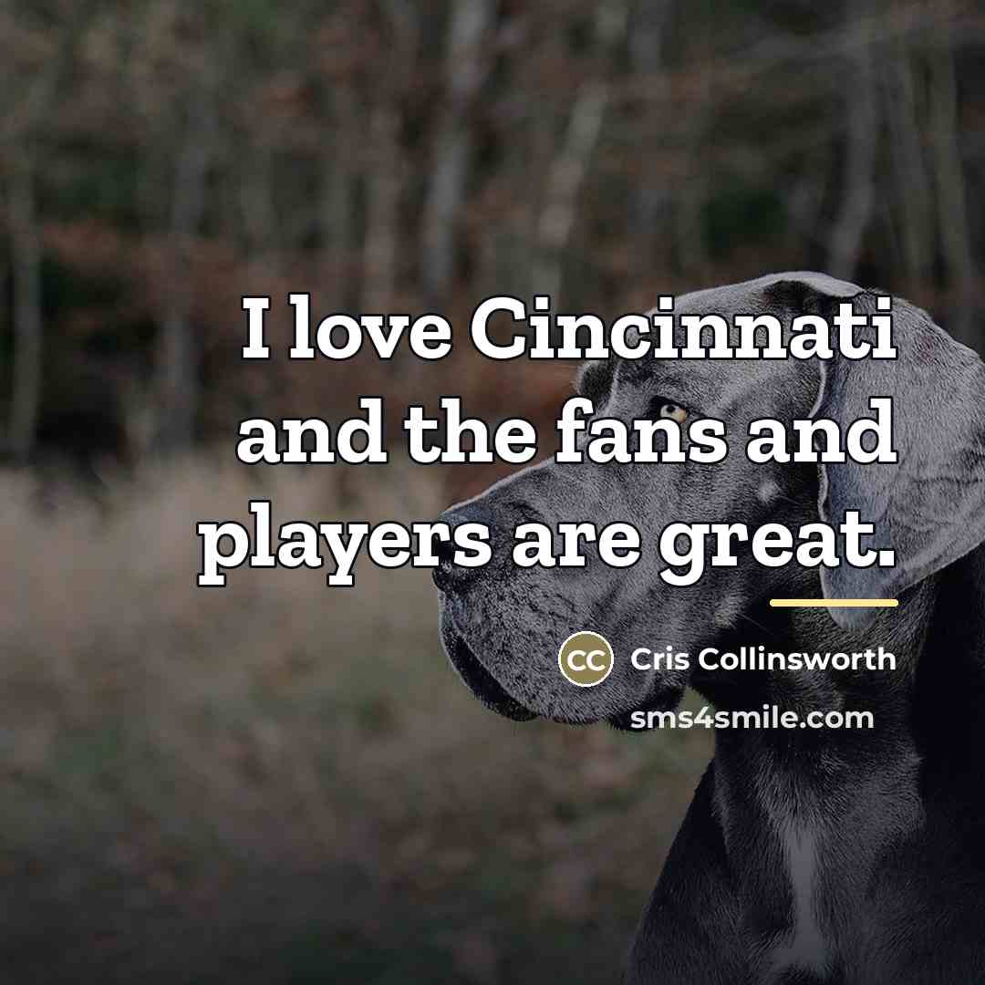 “I love Cincinnati and the fans and players are great.…” quote by Cris Collinsworth