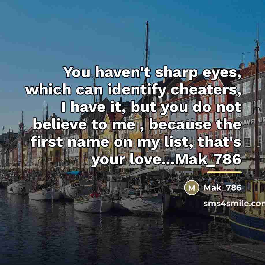 “You haven't sharp eyes, which can identify cheaters, I have…” quote by Mak_786