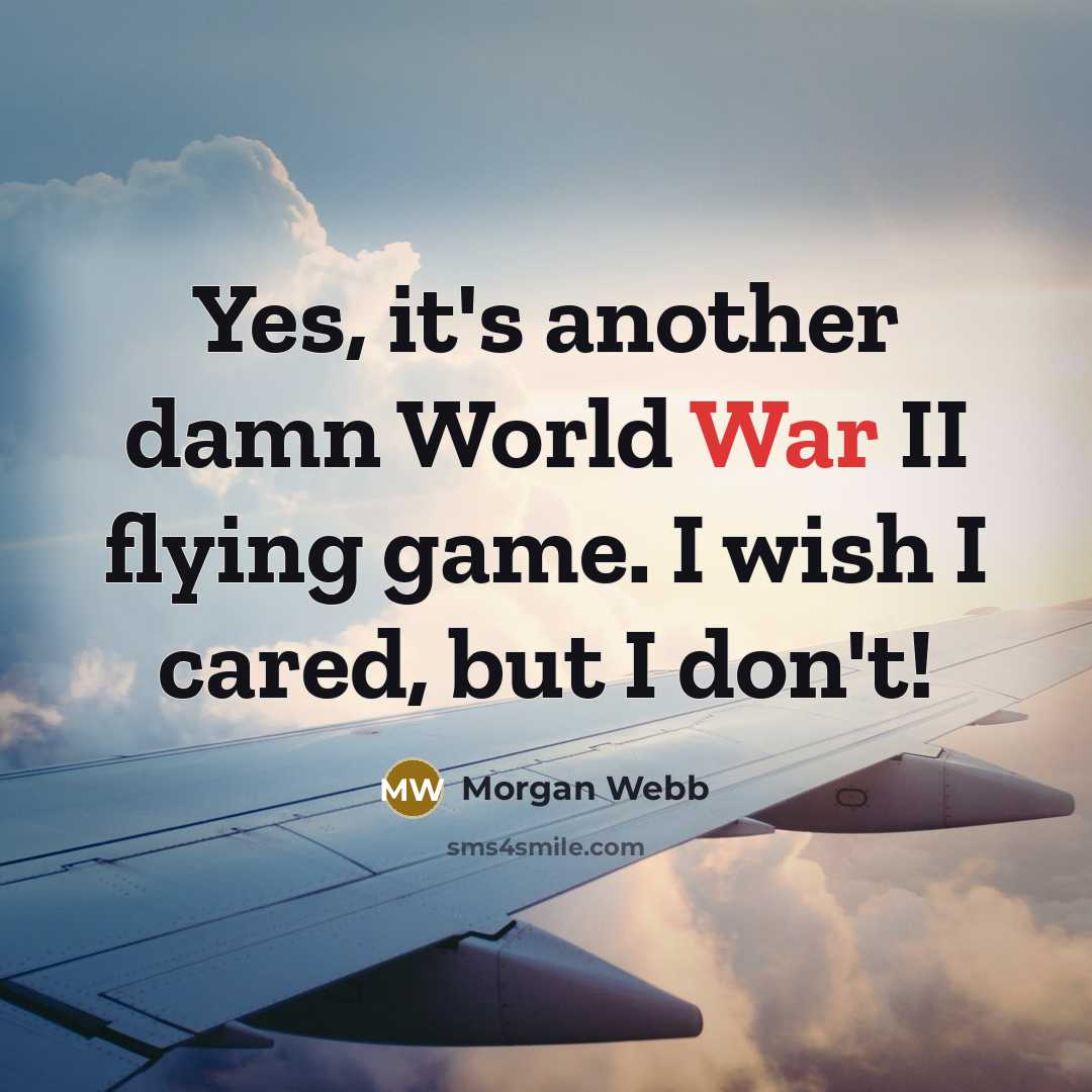 “Yes, it's another damn World War II flying game. I…” quote by Morgan Webb
