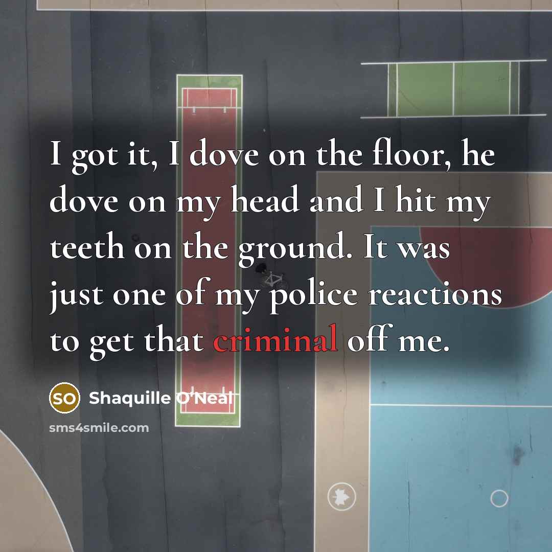 “I got it, I dove on the floor, he dove…” quote by Shaquille O'Neal