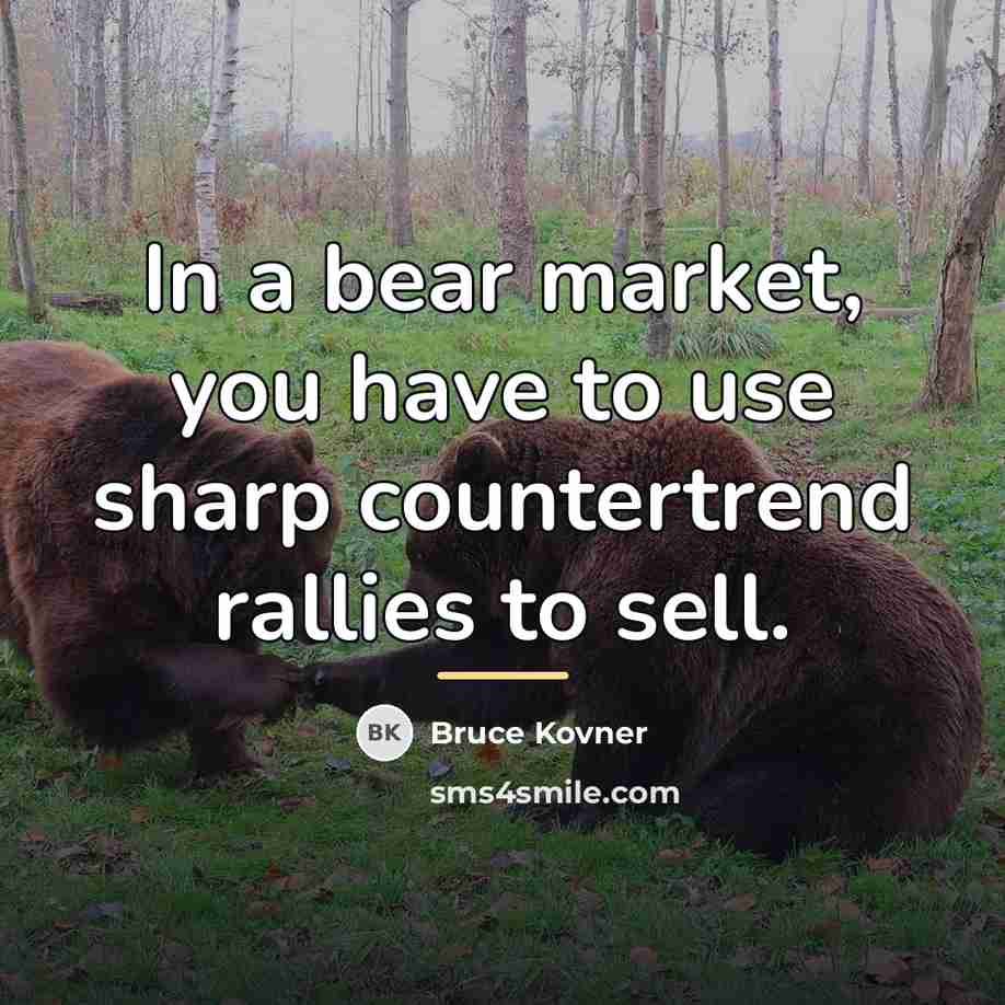 “In a bear market, you have to use sharp countertrend…” quote by Bruce Kovner