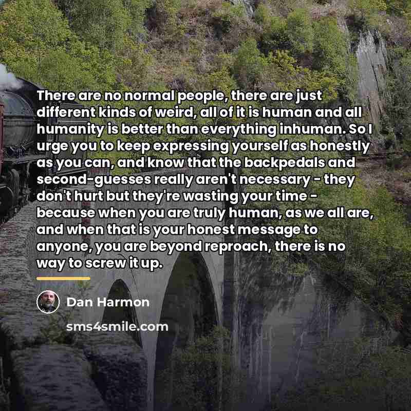 “There are no normal people, there are just different kinds…” quote by Dan Harmon