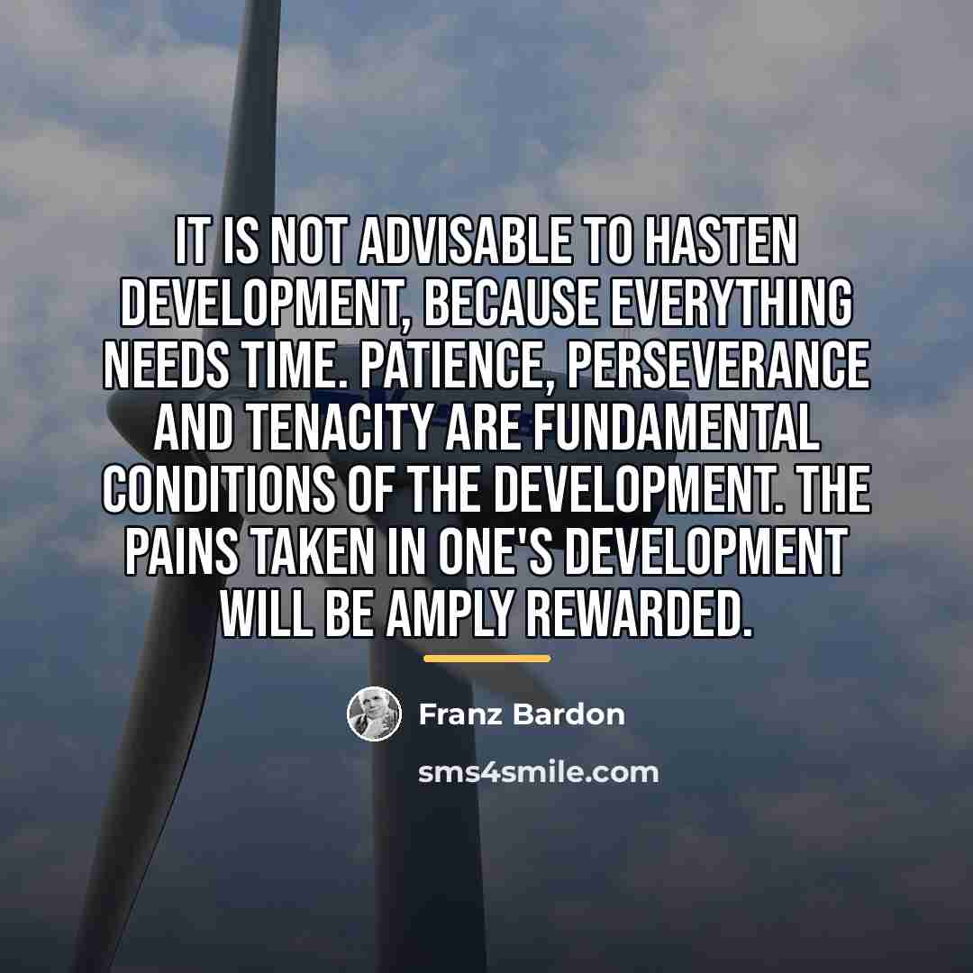 “It is not advisable to hasten development, because everything needs…” quote by Franz Bardon