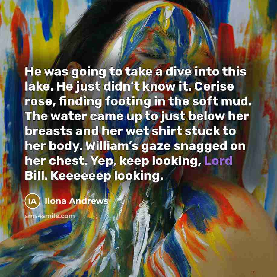 “He was going to take a dive into this lake.…” quote by Ilona Andrews