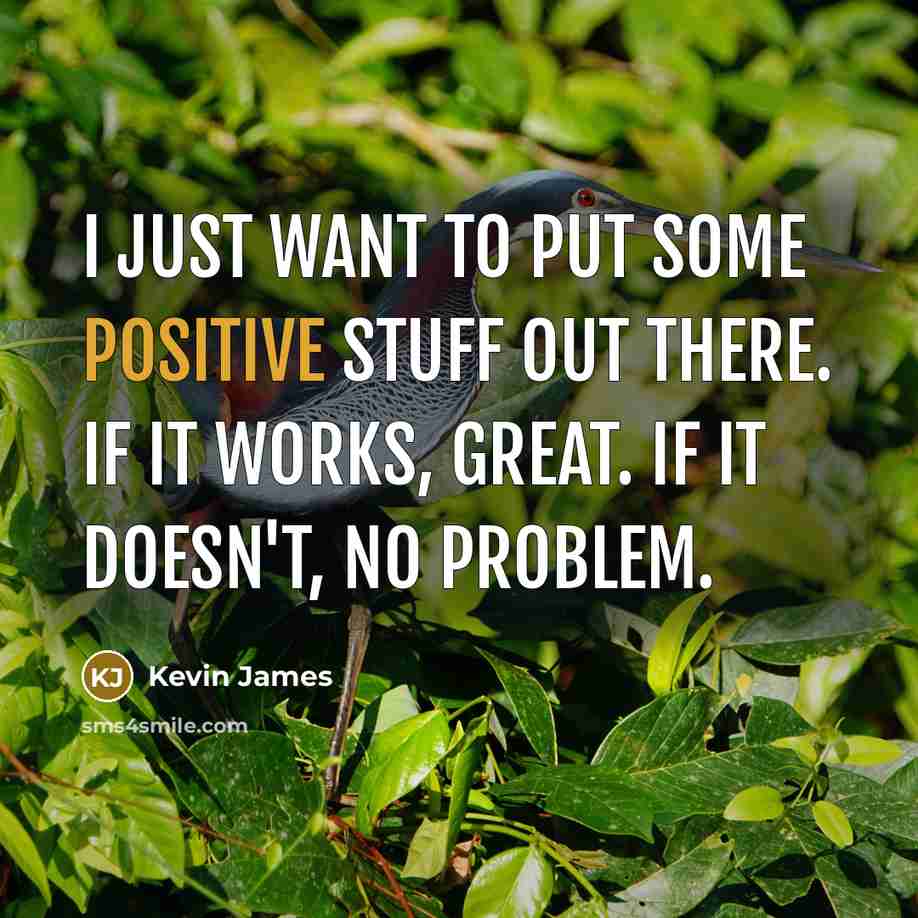 “I just want to put some positive stuff out there.…” quote by Kevin James
