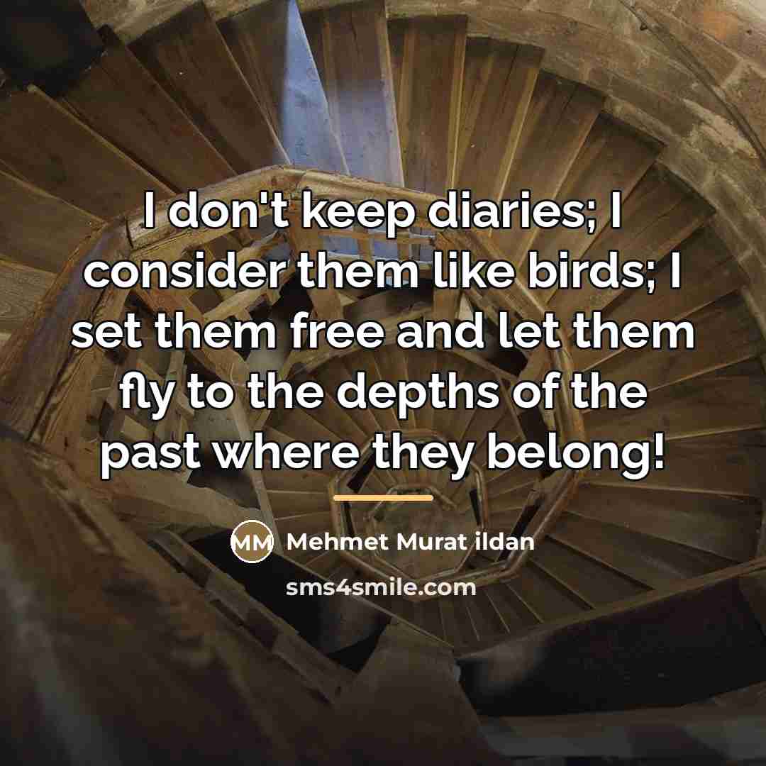 “I don't keep diaries; I consider them like birds; I…” quote by Mehmet Murat Ildan
