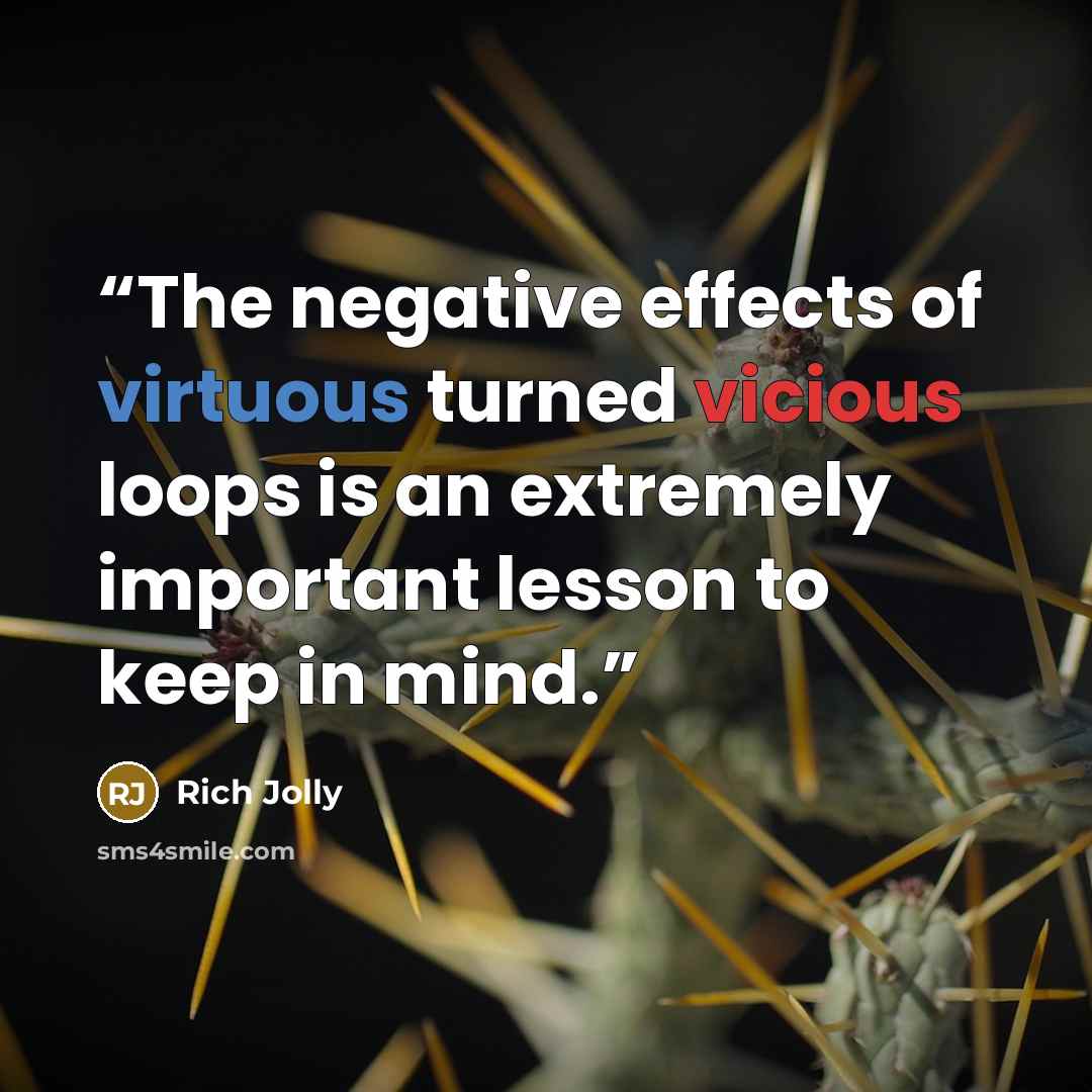 “The negative effects of virtuous turned vicious loops is an extremely important lesson to keep in mind.” quote by Rich Jolly