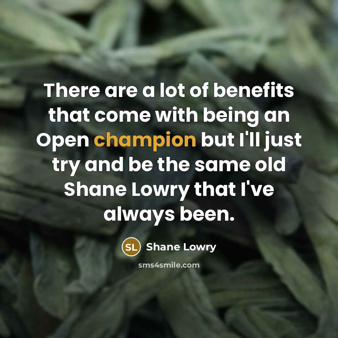 “There are a lot of benefits that come with being…” quote by Shane Lowry