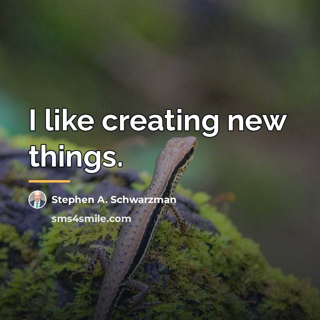 “I like creating new things.…” quote by Stephen A. Schwarzman
