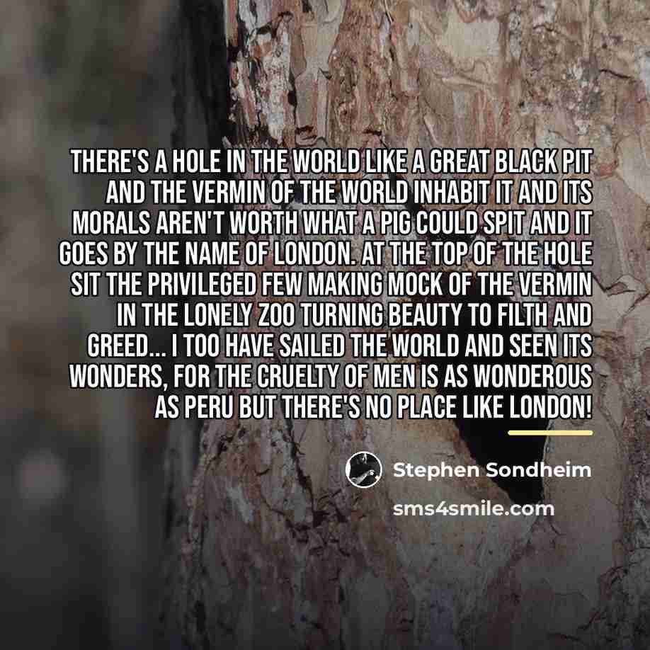“There's a hole in the world like a great black…” quote by Stephen Sondheim