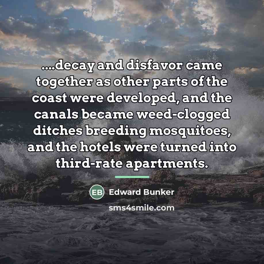 “....decay and disfavor came together as other parts of the…” quote by Edward Bunker