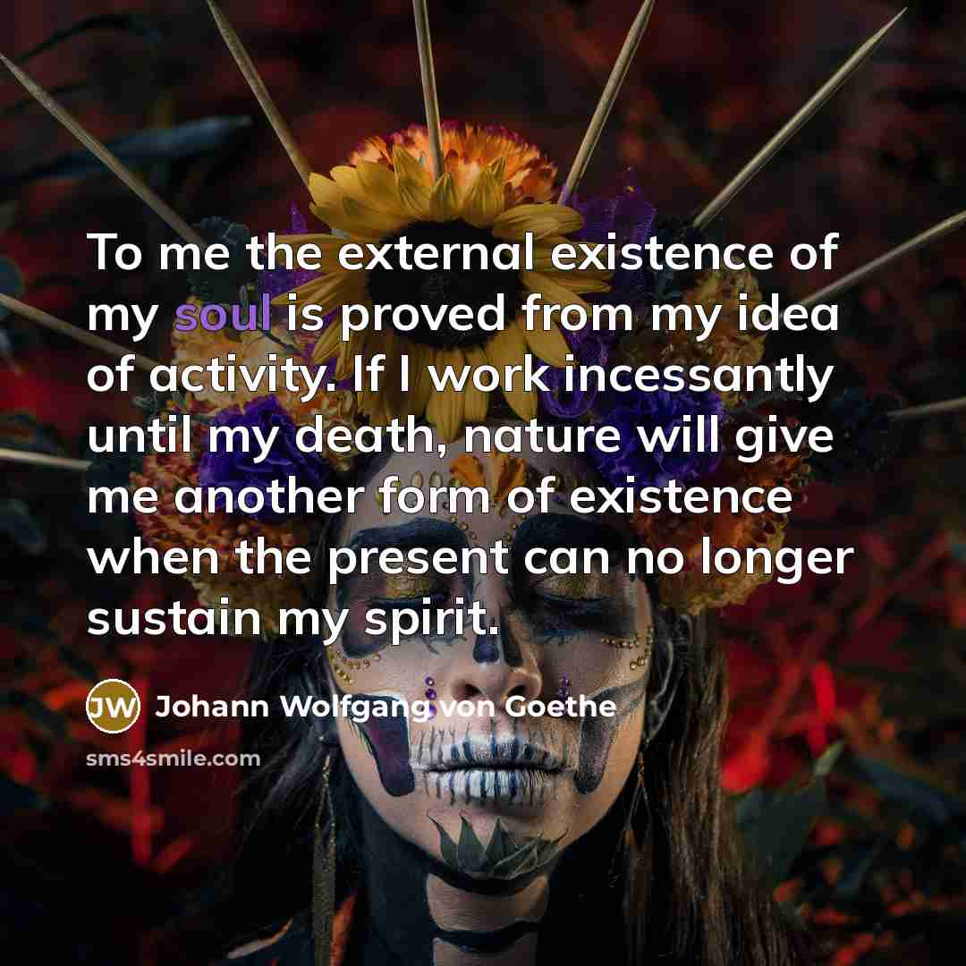 “To me the external existence of my soul is proved…” quote by Johann Wolfgang von Goethe