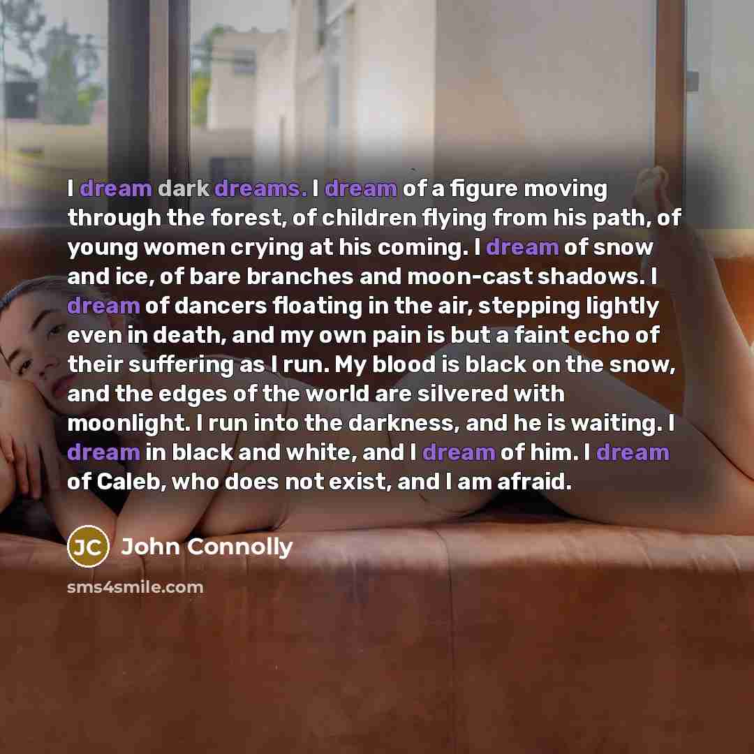 “I dream dark dreams. I dream of a figure moving…” quote by John Connolly