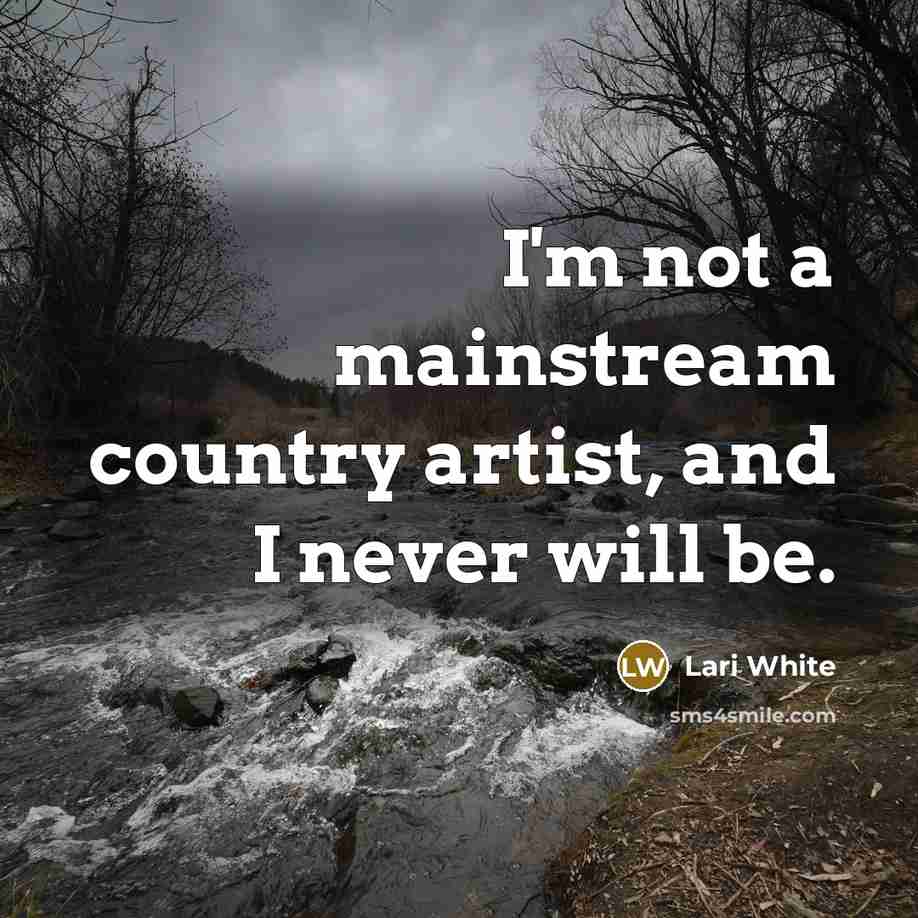 “I'm not a mainstream country artist, and I never will…” quote by Lari White