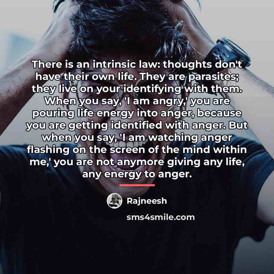 “There is an intrinsic law: thoughts don't have their own…” quote by Rajneesh