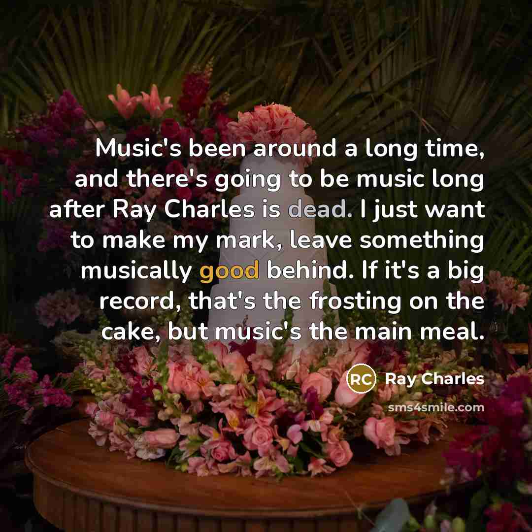 “Music's been around a long time, and there's going to…” quote by Ray Charles