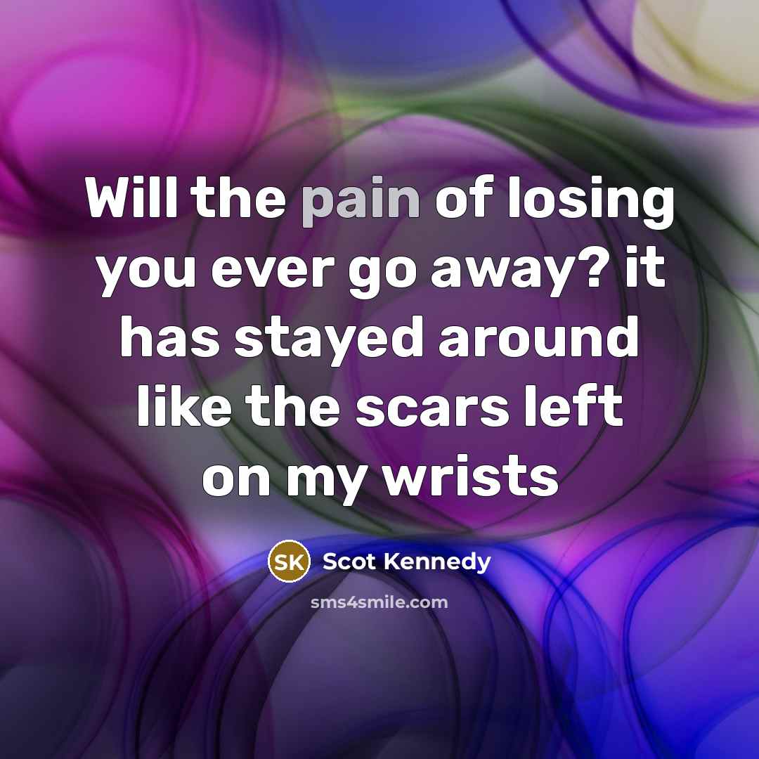 “Will the pain of losing you ever go away? it…” quote by Scot Kennedy