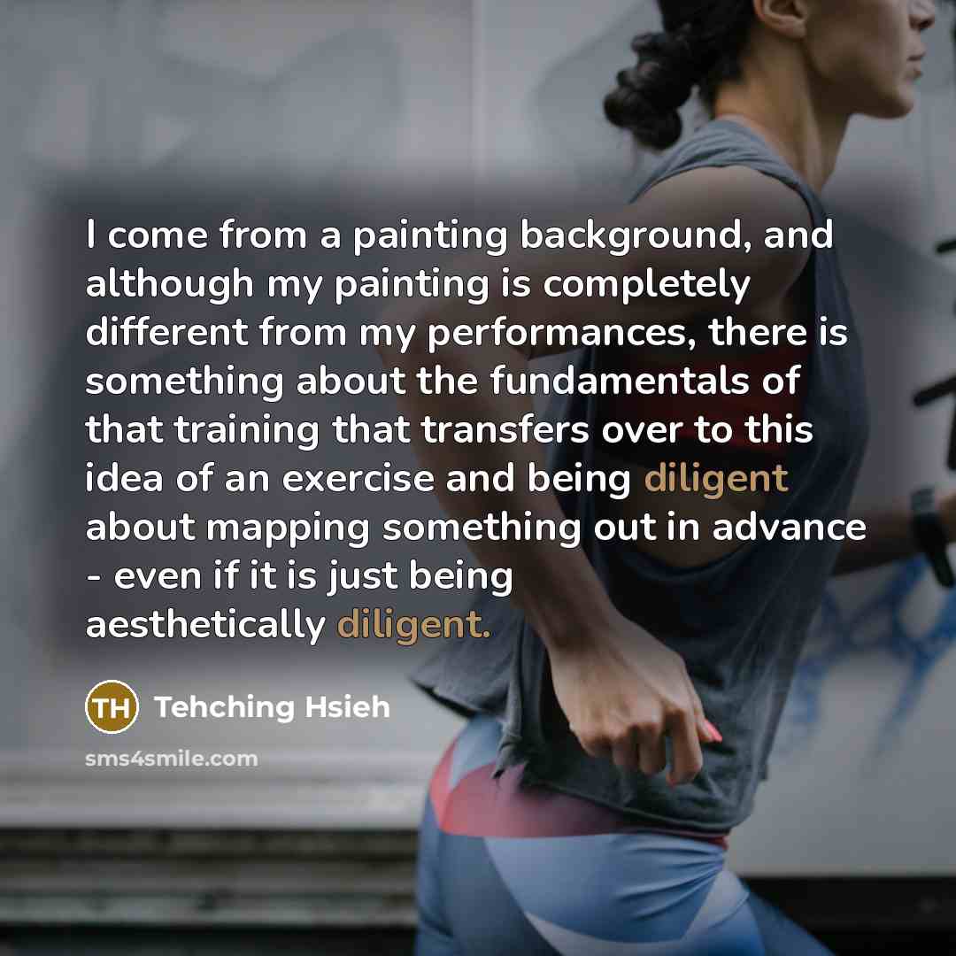 “I come from a painting background, and although my painting…” quote by Tehching Hsieh