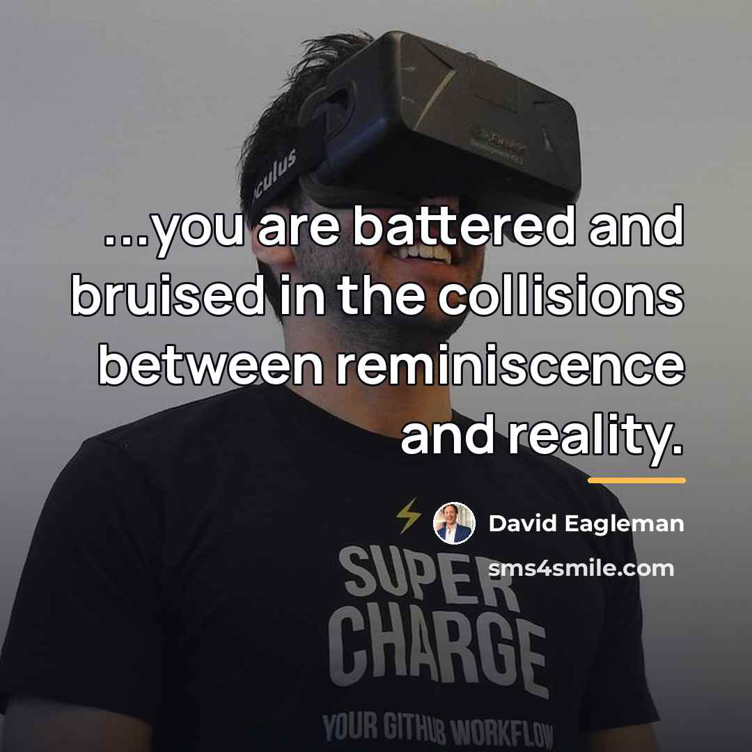 “...you are battered and bruised in the collisions between reminiscence…” quote by David Eagleman