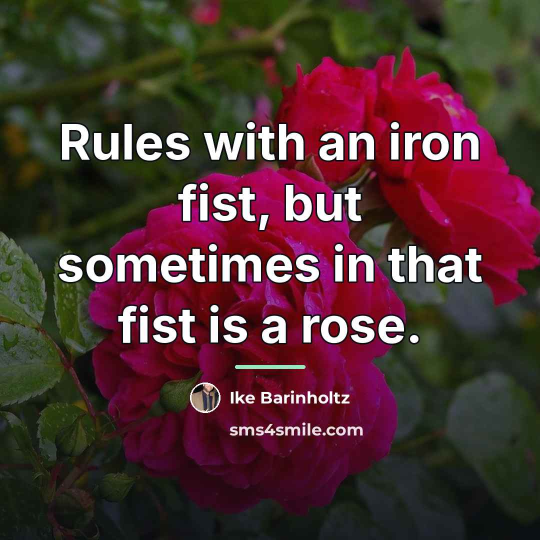 “Rules with an iron fist, but sometimes in that fist…” quote by Ike Barinholtz