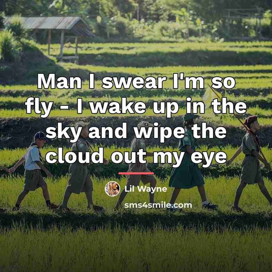 “Man I swear I'm so fly - I wake up…” quote by Lil Wayne