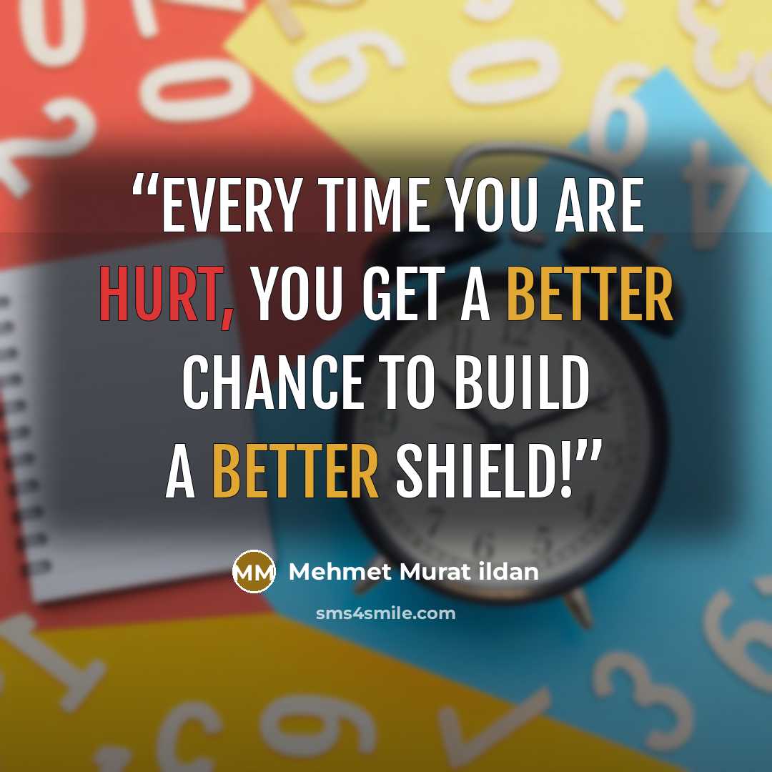 “Every time you are hurt, you get a better chance to build a better shield!” quote by Mehmet Murat ildan