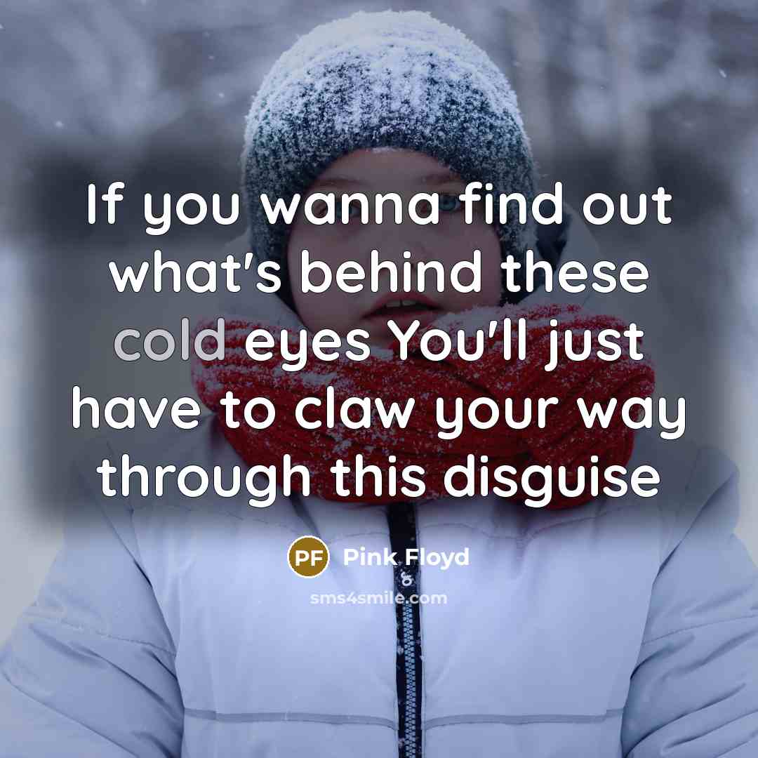 “If you wanna find out what's behind these cold eyes…” quote by Pink Floyd