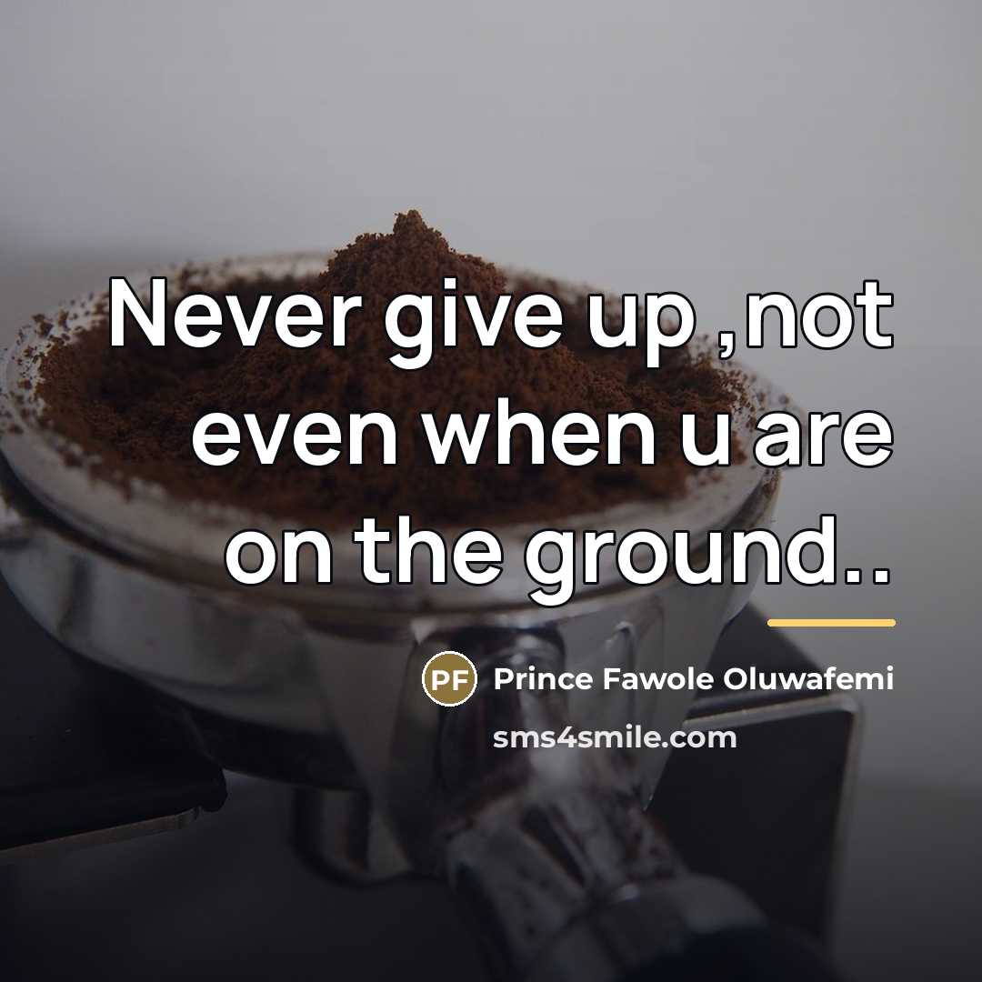 “Never give up ,not even when u are on the…” quote by Prince Fawole Oluwafemi