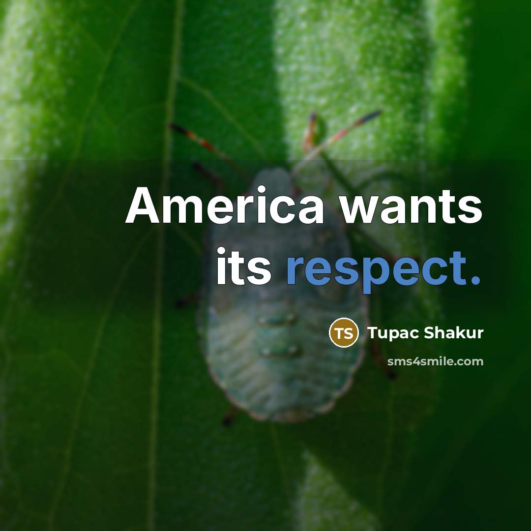 “America wants its respect.…” quote by Tupac Shakur