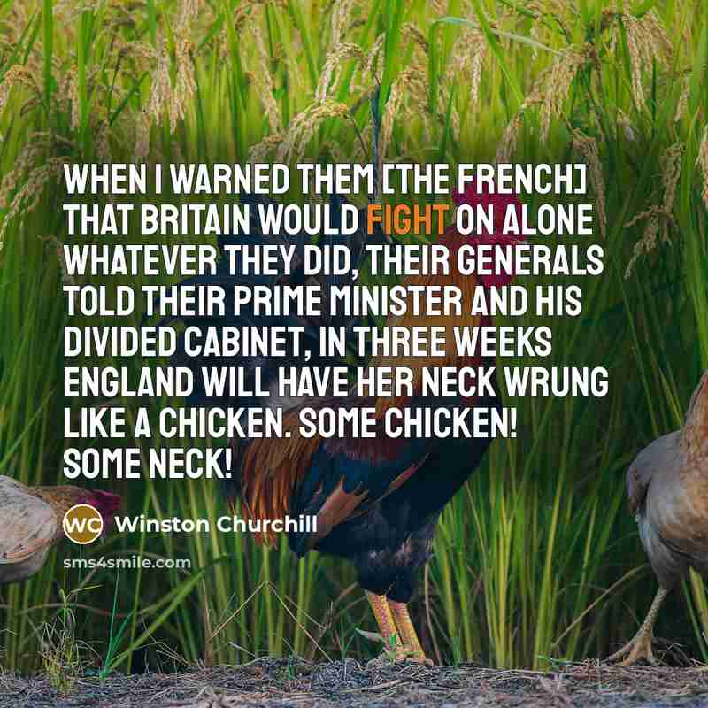 “When I warned them [the French] that Britain would fight…” quote by Winston Churchill