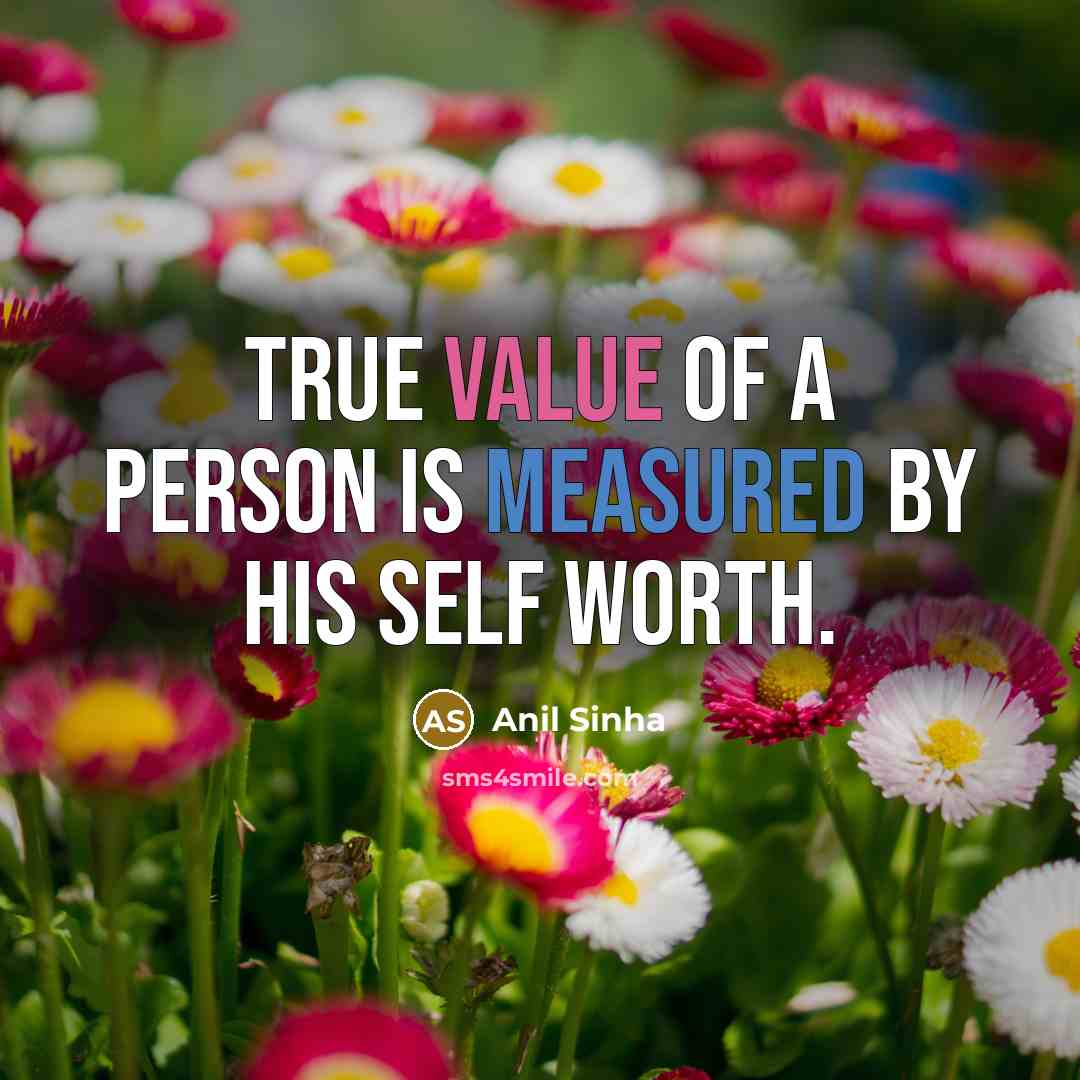 “True value of a person is measured by his self…” quote by Anil Sinha