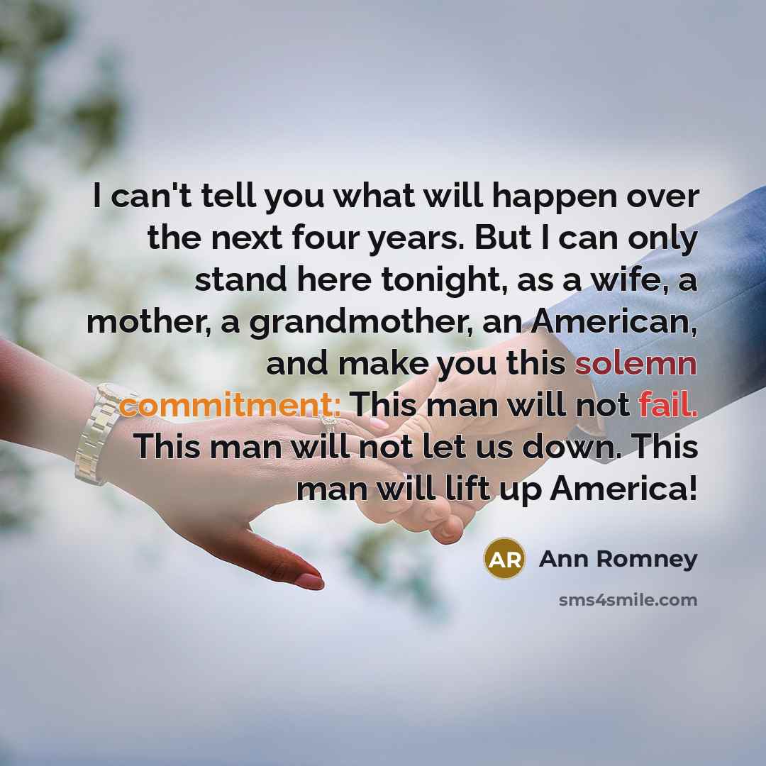 “I can't tell you what will happen over the next…” quote by Ann Romney