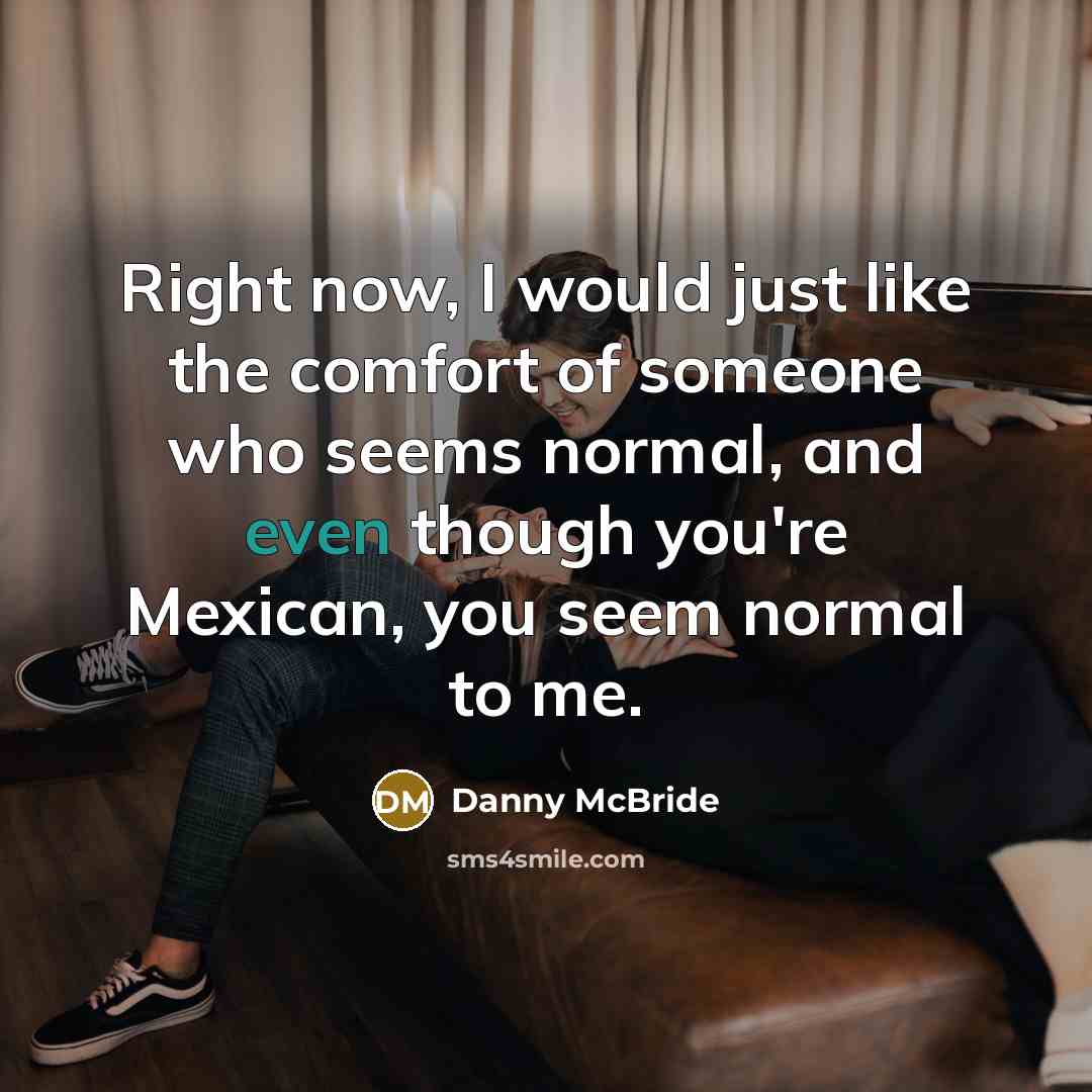 “Right now, I would just like the comfort of someone…” quote by Danny Mcbride