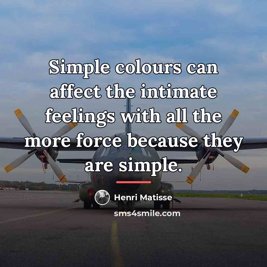 “Simple colours can affect the intimate feelings with all the…” quote by Henri Matisse