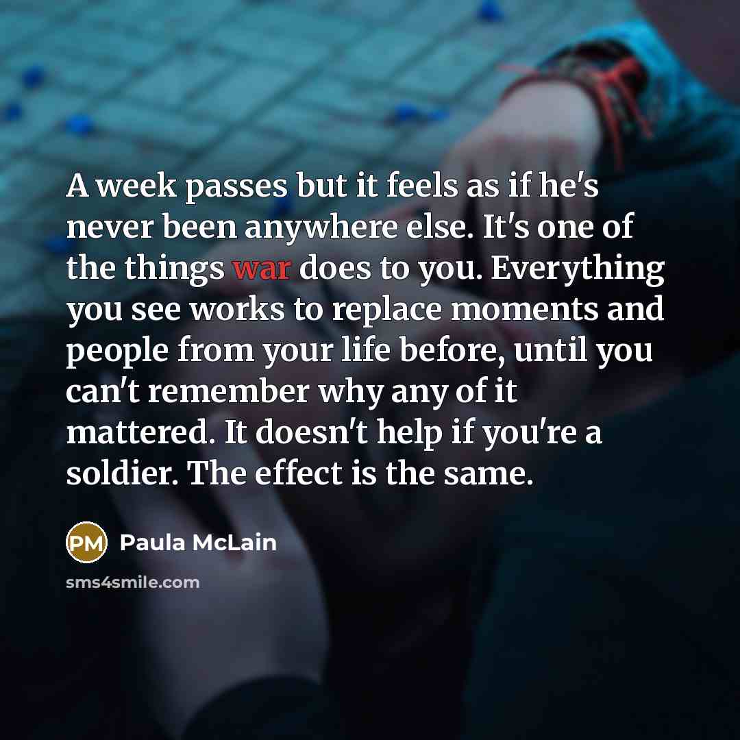 “A week passes but it feels as if he's never…” quote by Paula McLain