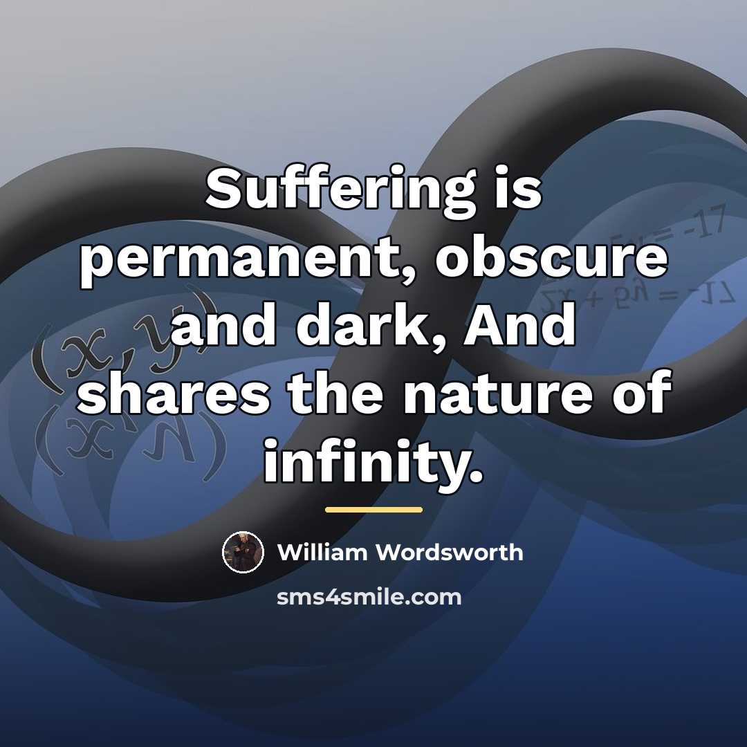 “Suffering is permanent, obscure and dark, And shares the nature…” quote by William Wordsworth