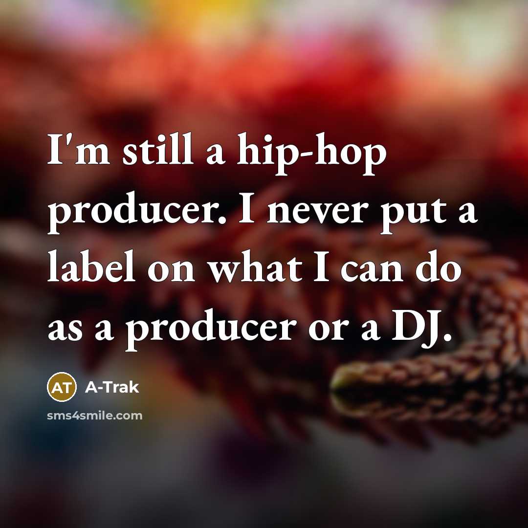 “I'm still a hip-hop producer. I never put a label…” quote by A-Trak