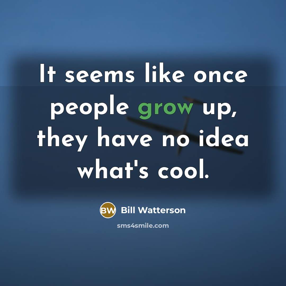 “It seems like once people grow up, they have no…” quote by Bill Watterson
