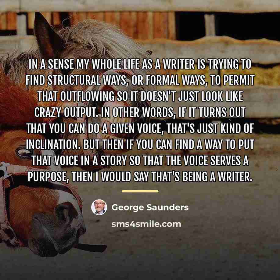 “In a sense my whole life as a writer is…” quote by George Saunders