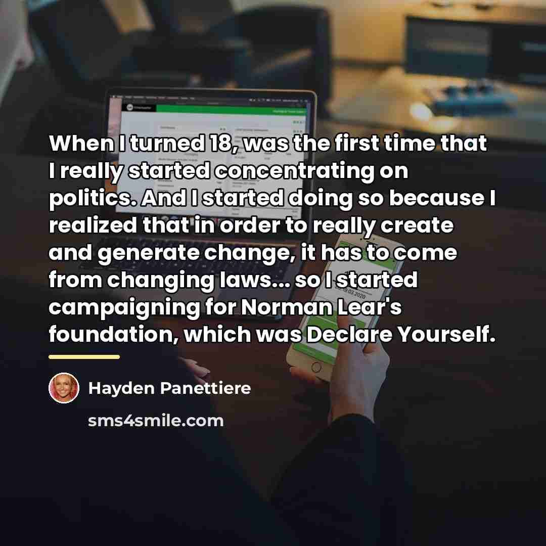 “When I turned 18, was the first time that I…” quote by Hayden Panettiere