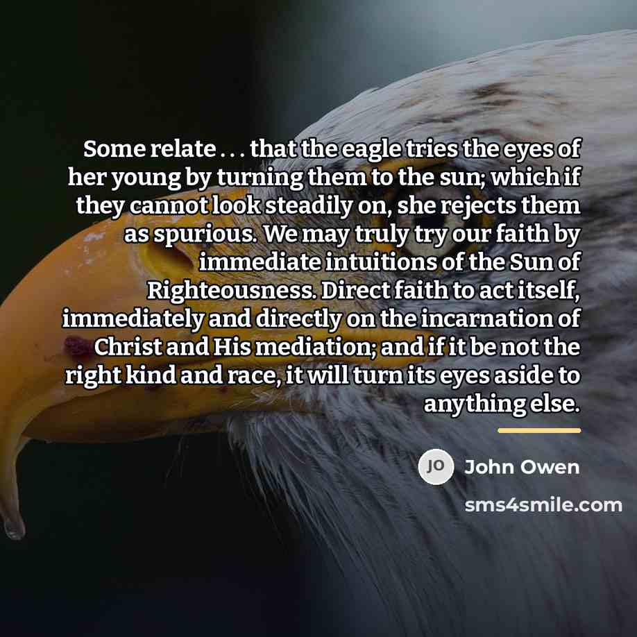 “Some relate . . . that the eagle tries the…” quote by John Owen