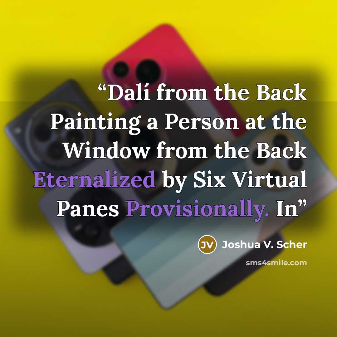 “Dalí from the Back Painting a Person at the Window from the Back Eternalized by Six Virtual Panes Provisionally. In” quote by Joshua V. Scher